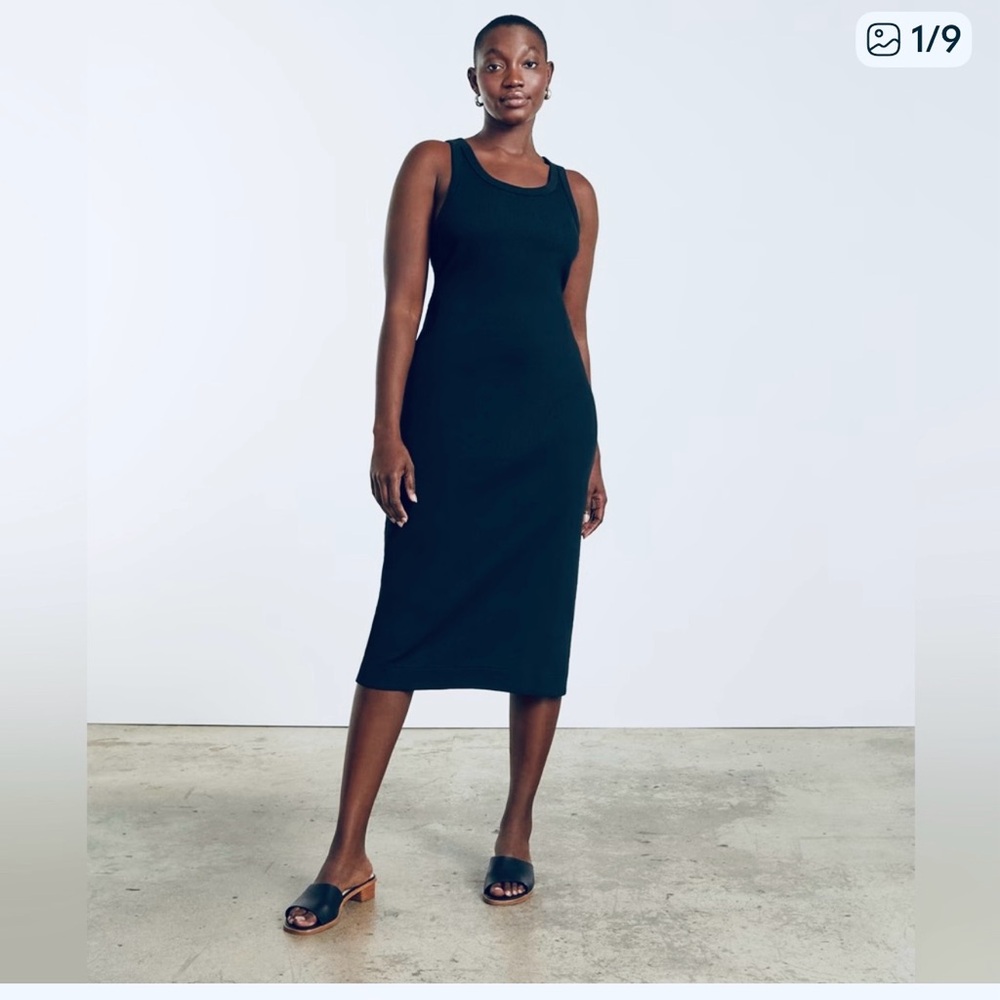 NWT Everlane 90’s Ribbed Tank Dress in Black
